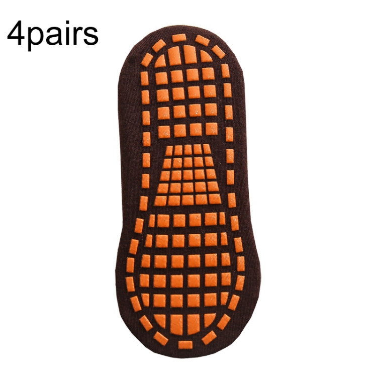 4pairs Trampoline Socks Dotted Rubber Non-slip Floor Socks Yoga Socks - Miniatura 2