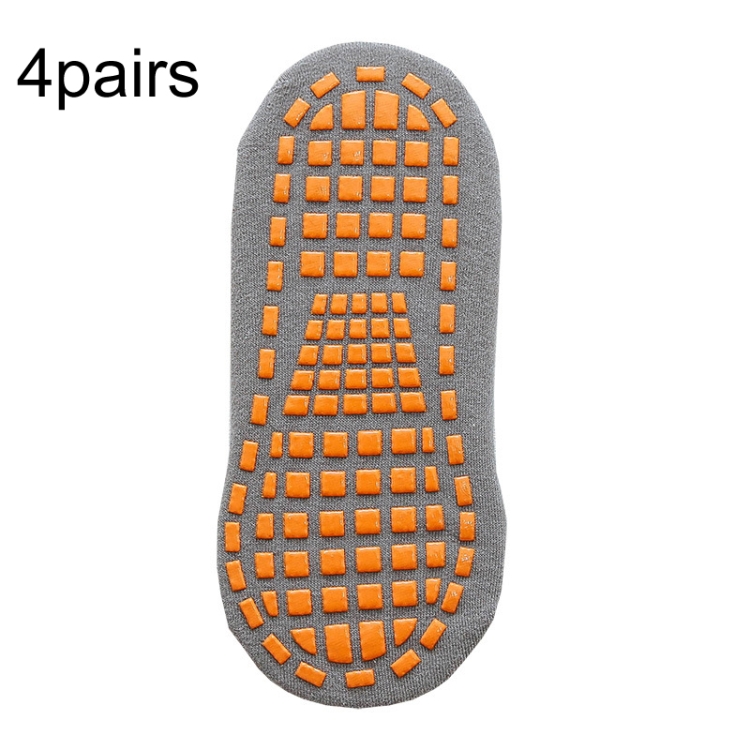 4pairs Trampoline Socks Dotted Rubber Non-slip Floor Socks Yoga Socks - Miniatura 3