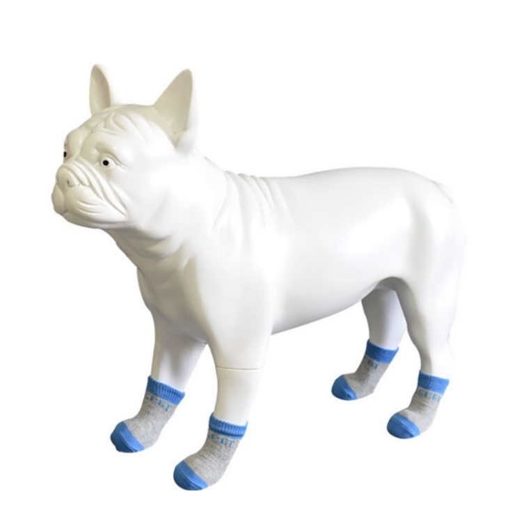 4pcs/pack HCPET M1911 Dog Indoor Car Cotton Socks Pet Anti-Scratch Socks, Size: M(Grey Blue)