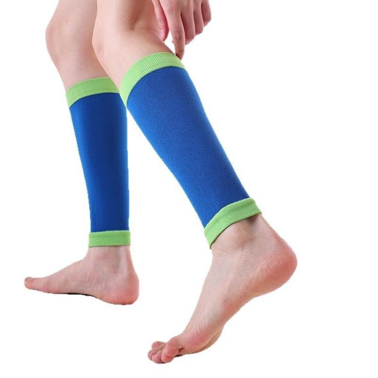 5pairs /Pack 240 Needle Nylon Compression Football Socks Calf Support, Size: Free Size(Green+Blue)