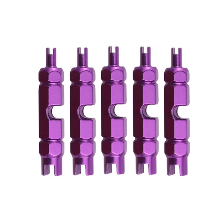 5pcs Multi-purpose Bicycle Valve Core Removal Wrench(Purple)