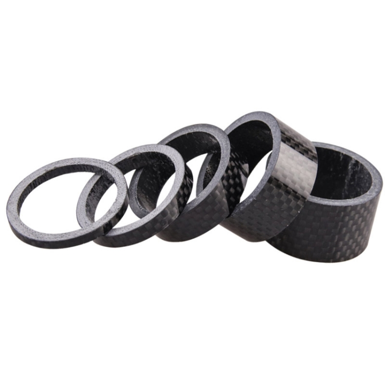 5pcs /Set Bicycle Carbon Fiber Gasket Fork Bowl Set Handlebar Pad 3/5/10/15/20mm