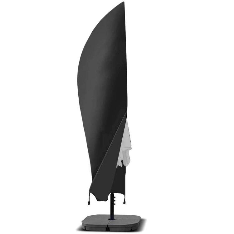 600D Heavy Duty Cantilever Umbrella Cover Large Banana Parasol Cover Fits 9ft to 11ft Umbrellas(Black)