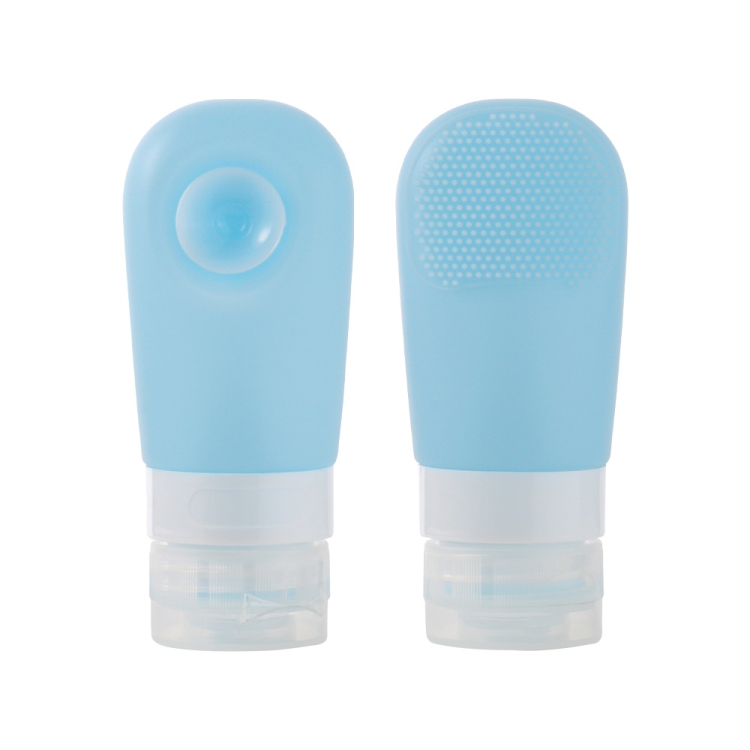 60ml Silicone Suction Cup With Brush Squeezed Bottle Portable Travel Storage Bottle(Blue)