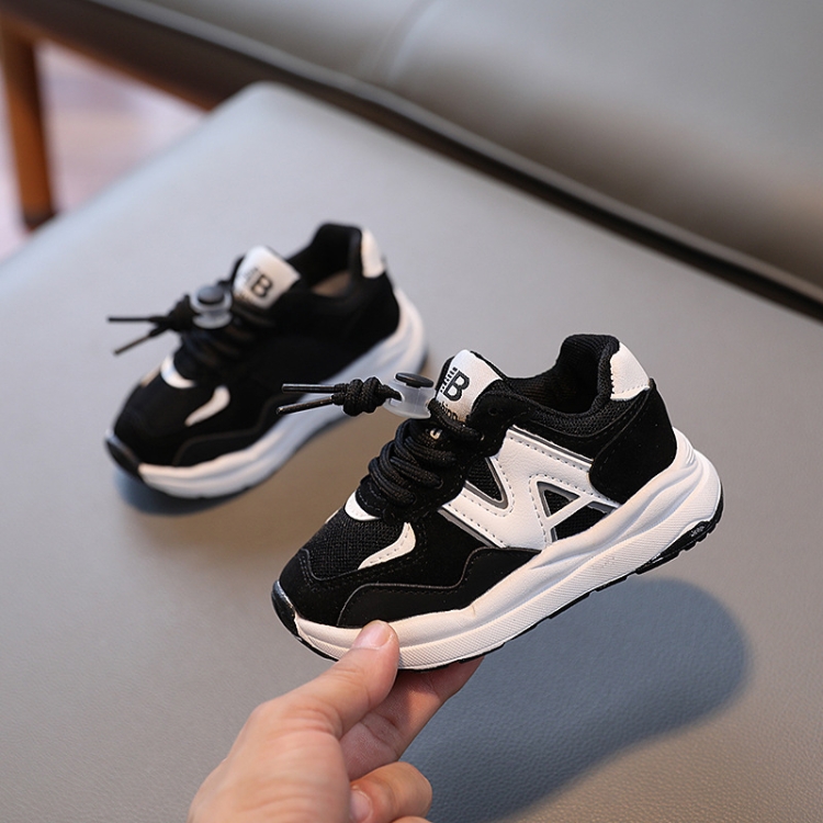 628 Children Sports Mesh Shoes Baby Soft Sole Running Shoes, Size: 32(Black)