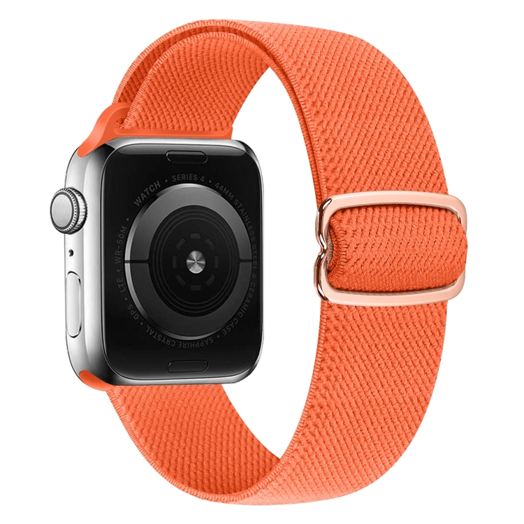 8-shaped Buckle Nylon Watch Band For Apple Watch Series 9&8&7 41mm / SE 3&SE 2&6&SE&5&4 40mm / 3&2&1 38mm(Bright Orange)