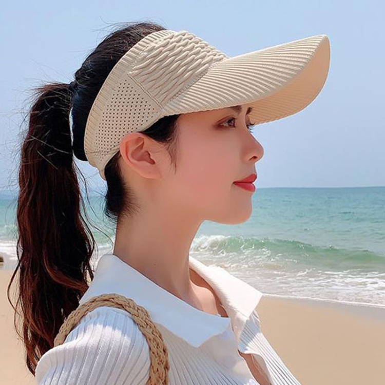 8010 Lady Empty Top Outdoor Sports Peaked Cap Students Sun Hat(Beige)