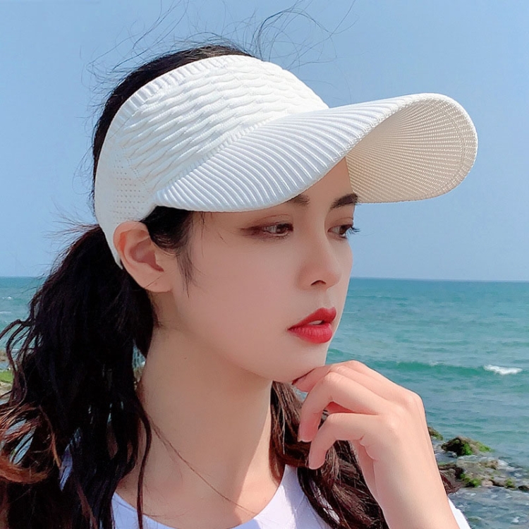 8010 Lady Empty Top Outdoor Sports Peaked Cap Students Sun Hat(White)