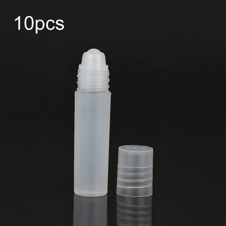 8ml 10pcs Frosted Roller Ball Empty Bottle Plastic Portable Perfume Roller Ball Bottle Essential Oil Dispenser Bottle(塑料珠)