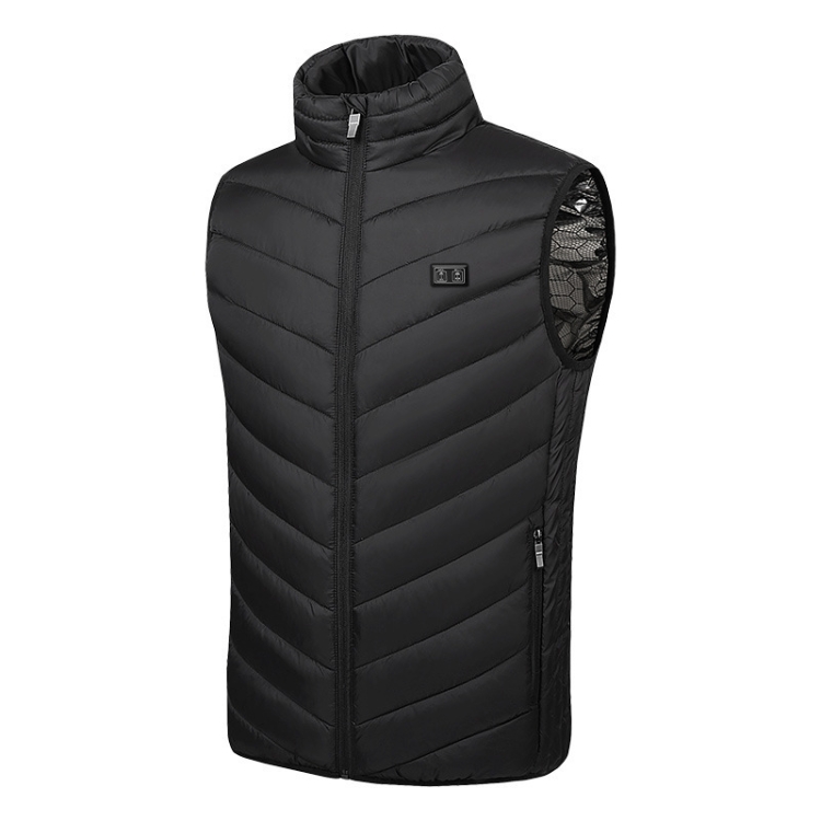 9 Area Double Control Black USB Electric Heating Undershirt Intelligent Warm Vest(M)