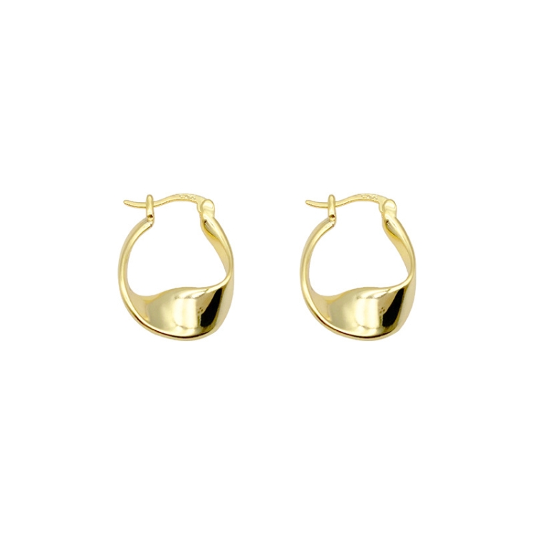 925 Silver Needle Retro Earrings Geometric Twist Temperament Earrings(Golden)