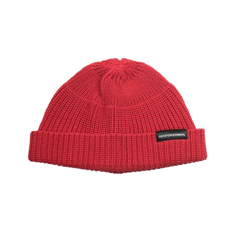 A21 Short Beanie Retro Hip Hop Knitted Cap, Size:One Size(Red)
