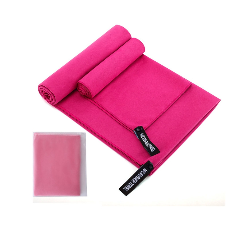 Absorbent Quick Dry Sports Towel Microfiber Bath Towel 76x152cm(Rose Red Waterproof Matte Bag)
