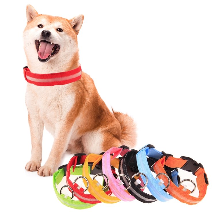 Adjustable 3-Mode LED Flashing Dog Collar, Size: S (Random Color Delivery)