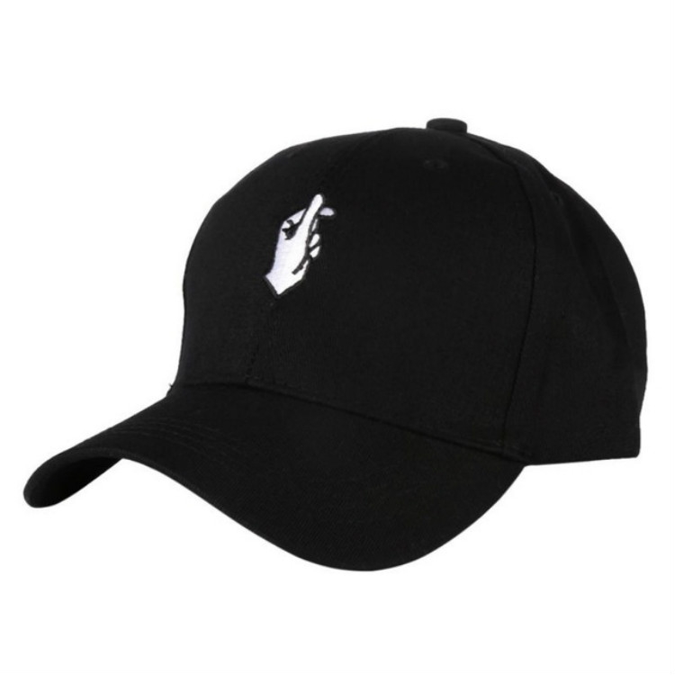 Adjustable Small Hand Embroidery Pattern Sunshade Baseball Cap, Size:M(56-58cm)(Black)