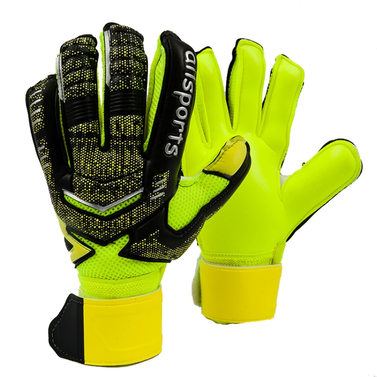 Ailsports ST5511 1 Pair Goalkeeper Thick Latex Fingers Protection Gloves, Size: 5(Fluorescent Green)