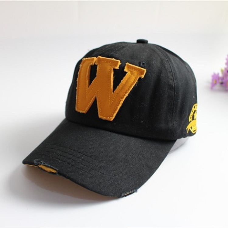 Alphabet Pattern Canvas Baseball Cap(Black)