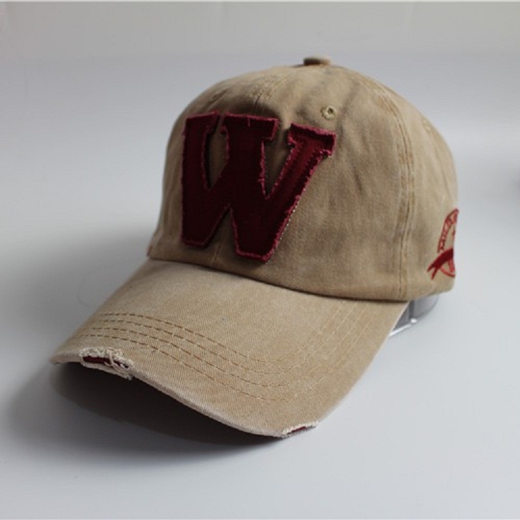 Alphabet Pattern Canvas Baseball Cap(Khaki)
