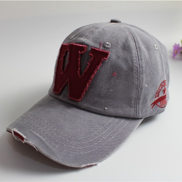 Alphabet Pattern Canvas Baseball Cap(Light Grey)