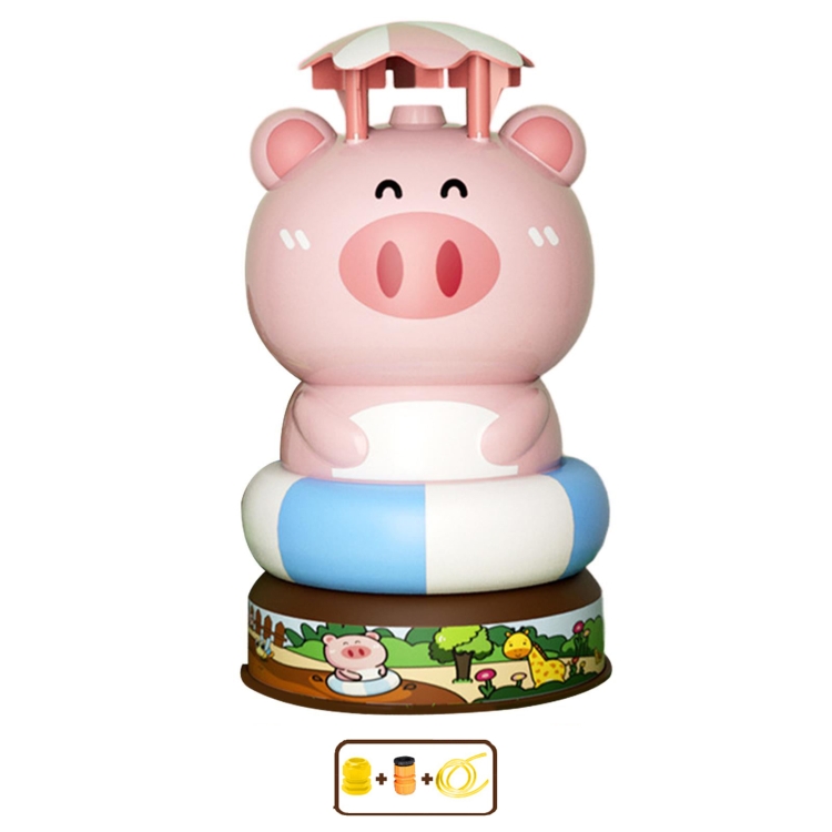 Animal Rotating Sprinkler Flying Children Water Toys, Style: Pig + 2 Joints + 5m Tube