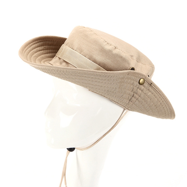 AOTU AT8706 Outdoor Fishing and Mountaineering Round Brim Bucket Hat(Beige)