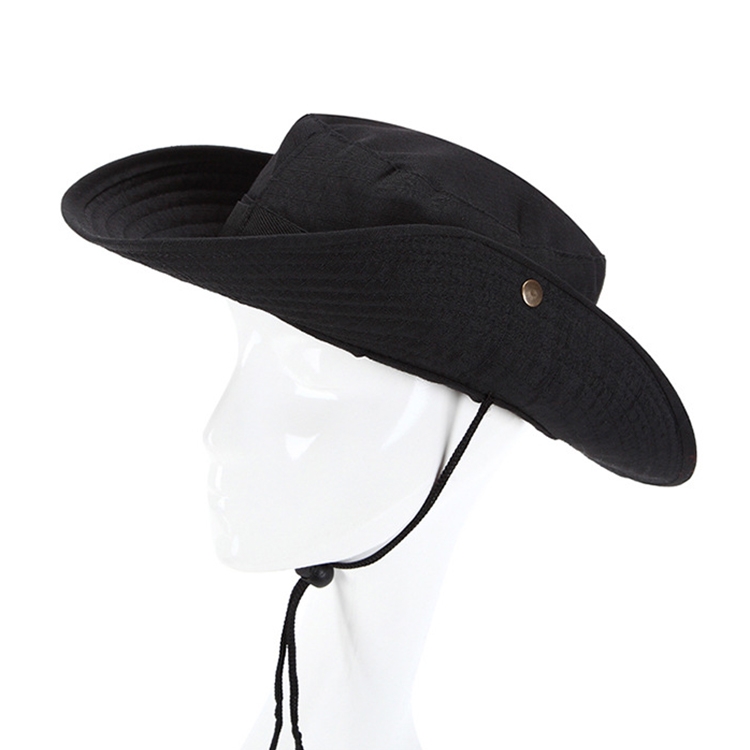 AOTU AT8706 Outdoor Fishing and Mountaineering Round Brim Bucket Hat(Black)