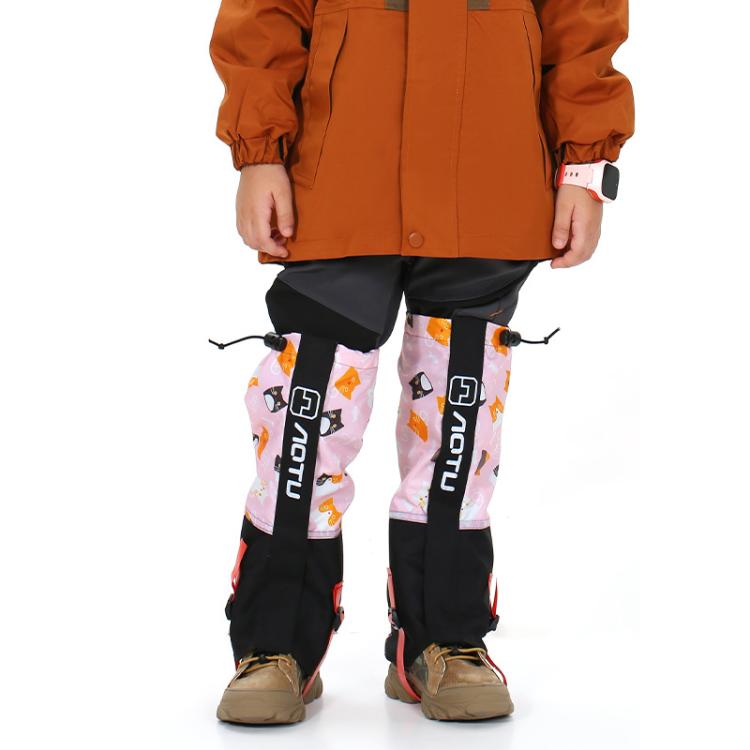 AOTU AT8913 1pair Children Riding Skiing Waterproof Calf Protectors Outdoor Sandproof Shoes Covers, Color: Pink Cat M