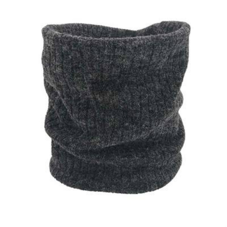 Autumn and Winter Outdoor Cycling Plus Velvet Knitted Warm Windproof Scarf(Dark Gray)