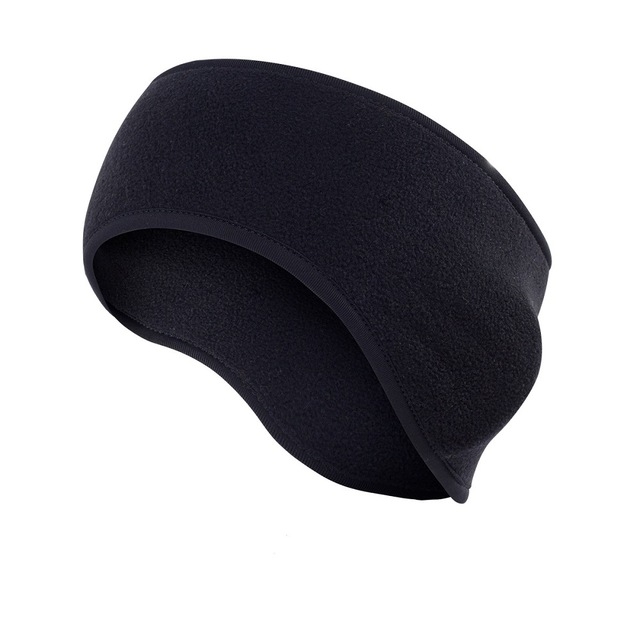 Autumn and Winter Outdoor Sports Sweat-absorbent Breathable Warm Earmuffs Fleece Headband for Men / Women(Black)