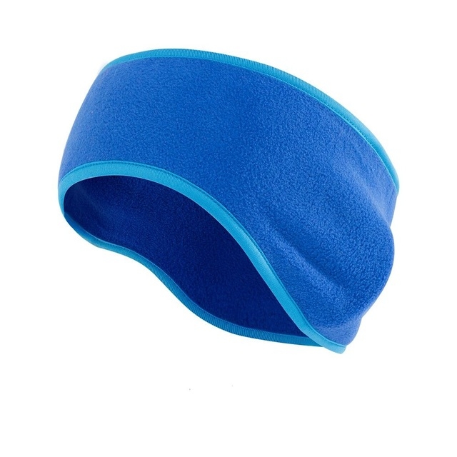 Autumn and Winter Outdoor Sports Sweat-absorbent Breathable Warm Earmuffs Fleece Headband for Men / Women(Color Blue)