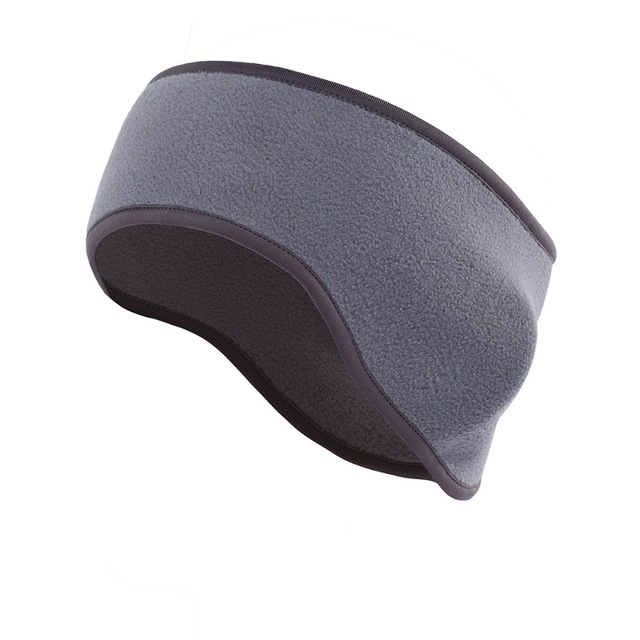 Autumn and Winter Outdoor Sports Sweat-absorbent Breathable Warm Earmuffs Fleece Headband for Men / Women(Dark Gray)