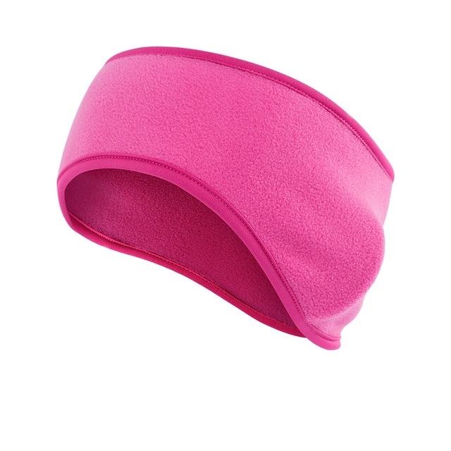 Autumn and Winter Outdoor Sports Sweat-absorbent Breathable Warm Earmuffs Fleece Headband for Men / Women(Rose Red)