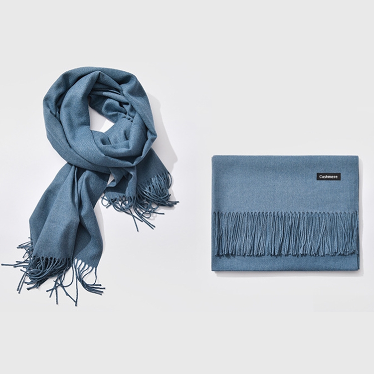 Autumn and Winter Season Classic Solid Color Imitation Cashmere Scarf, Size: 60 * 200cm(Baby Blue)