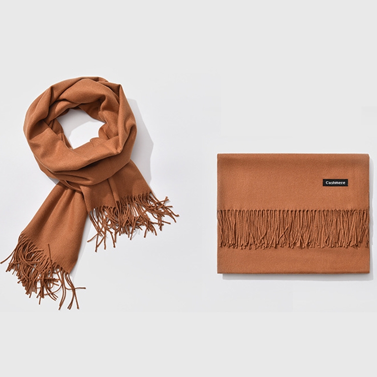Autumn and Winter Season Classic Solid Color Imitation Cashmere Scarf, Size: 60 * 200cm(Coffee)
