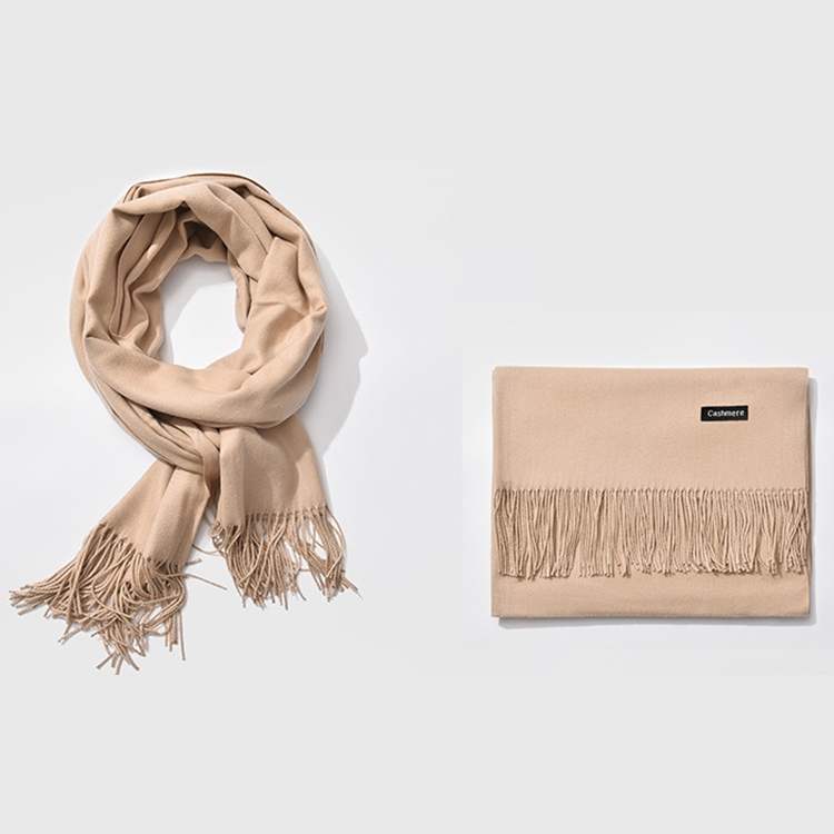 Autumn and Winter Season Classic Solid Color Imitation Cashmere Scarf, Size: 60 * 200cm(Dark Khaki)