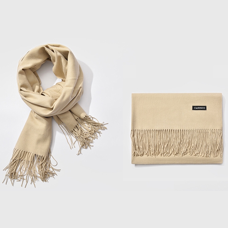 Autumn and Winter Season Classic Solid Color Imitation Cashmere Scarf, Size: 60 * 200cm(Khaki)