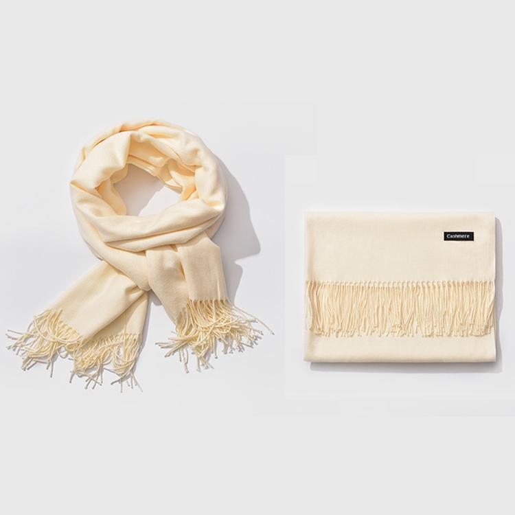 Autumn and Winter Season Classic Solid Color Imitation Cashmere Scarf, Size: 60 * 200cm(Light Khaki)