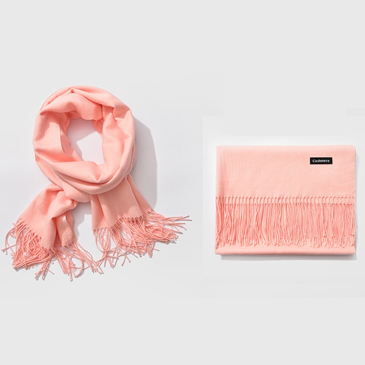 Autumn and Winter Season Classic Solid Color Imitation Cashmere Scarf, Size: 60 * 200cm(Light Orange)