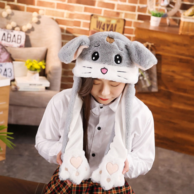 Autumn & Winter Cute Animal Magnet Airbag Ear Hat(Gray Field Mouse)