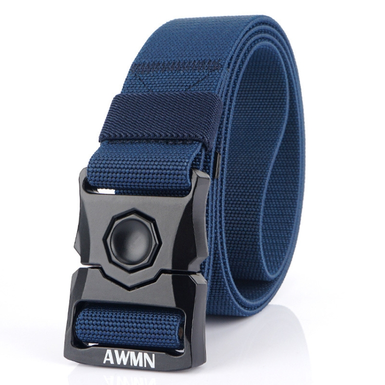 AWMN Outdoor Men Versatile Buckle Elastic Belt, Length: 120cm(Royal Blue)