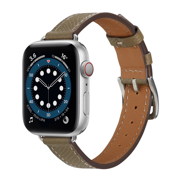 B Style Leather Watch Band Watch Band For Apple Watch Series 9&8&7 41mm / SE 3&SE 2&6&SE&5&4 40mm / 3&2&1 38mm(Grey)