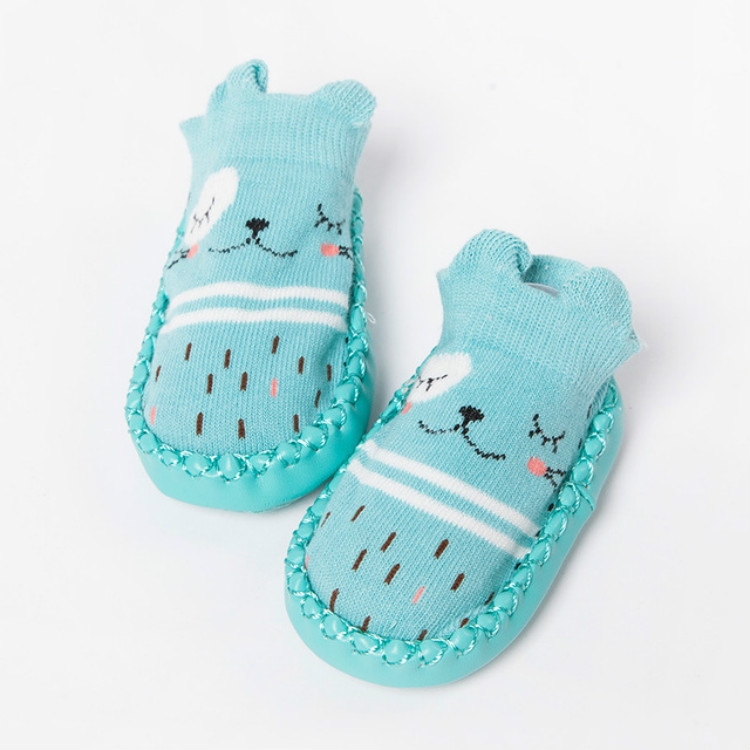 Baby Cartoon Cotton Non-slip Floor Toddler Socks, Size:13cm(Blue)