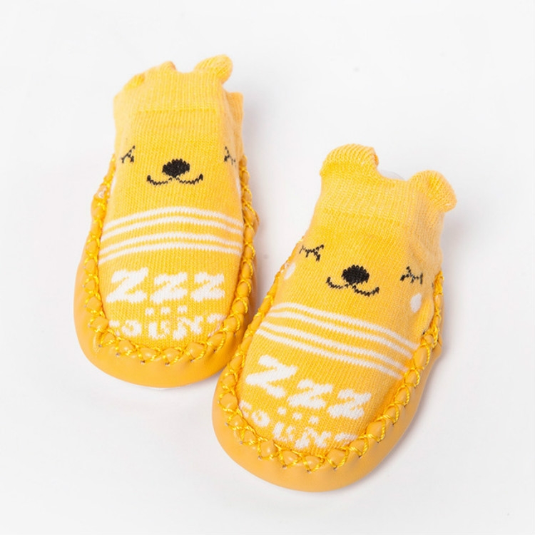Baby Cartoon Cotton Non-slip Floor Toddler Socks, Size:14cm(Yellow)