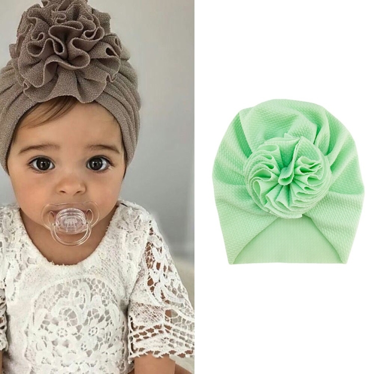 Baby Sun Flower Hedging Cap Solid Color Turban Hat, Size: One Size(Mint)