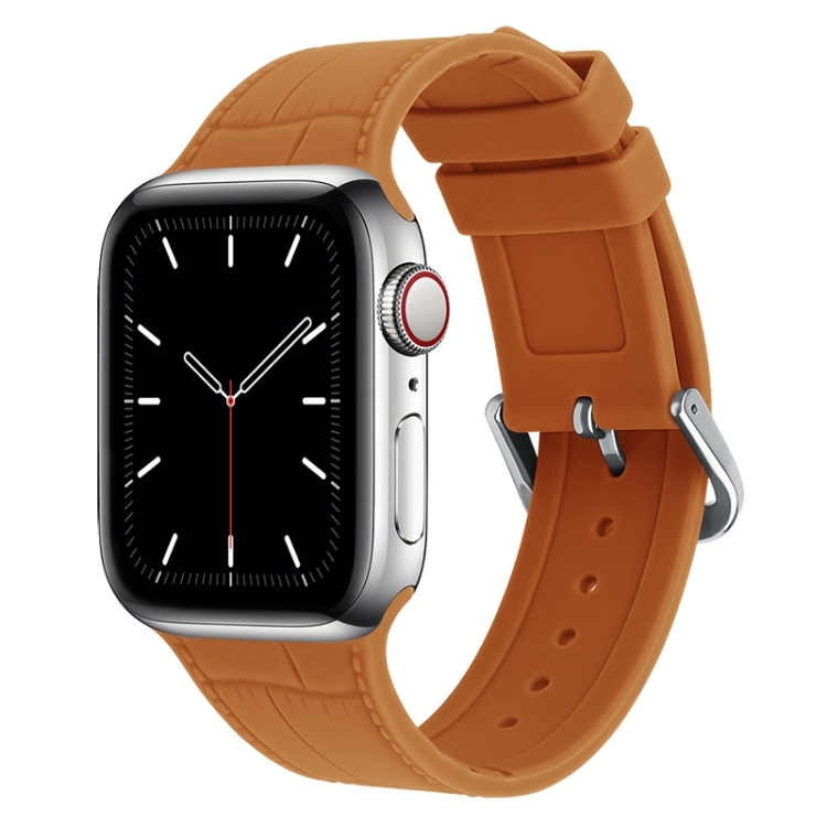 Bamboo Joint Silicone Watch Band For Apple Watch Series 9&8&7 41mm / SE 3&SE 2&6&SE&5&4 40mm / 3&2&1 38mm(Brown)