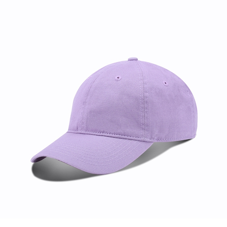 Baseball Cap Outing Leisure Peaked Cap Solid Color Washed Sun Hat, Size:One Size(Light Purple)