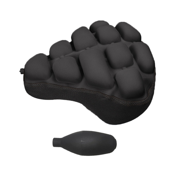 BC-203 1.0 M Size Bicycle Foldable Inflatable Airbag Cushion Seat Cover with Inflator (Black)