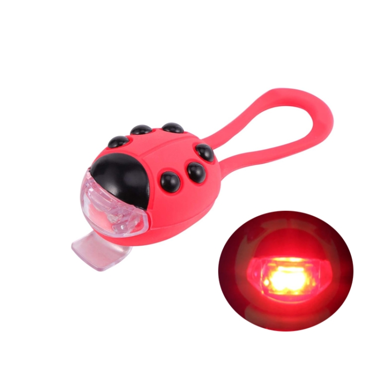 Bicycle Equipment Silicone Ladybug LED Headlight(Red Shell+Red Light)