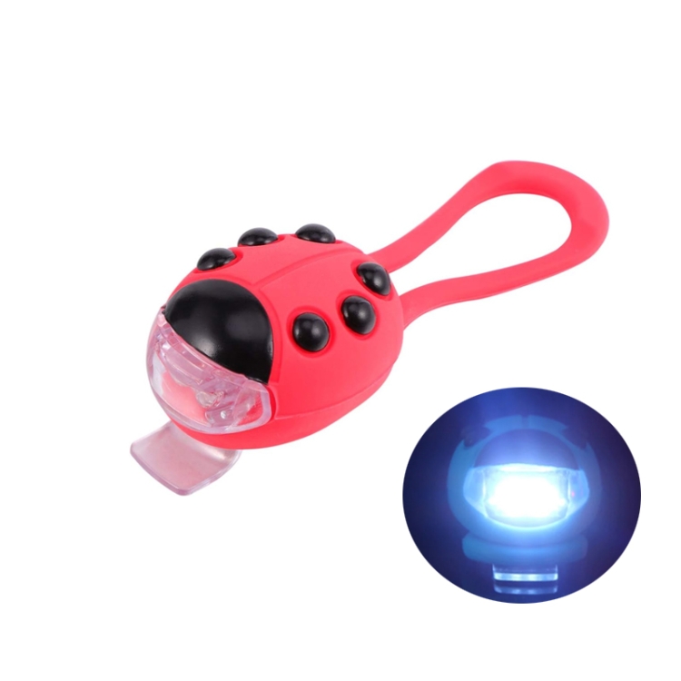 Bicycle Equipment Silicone Ladybug LED Headlight(Red Shell+White Light)