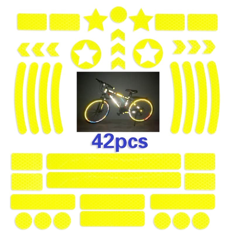 Bicycle Honeycomb Reflective Sticker Night Reflective Logo Grid Stripe Warning Strip(Fluorescent Yellow)